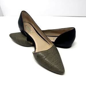 Cole Haan Amalia Print Leather Half D’Orsay‎ Skimmer Flats Size 7.5 B